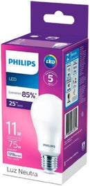 Lampada LED Philips, bulbo A60, luz amarela, 7W, Bivolt (100-240V), Base E27
