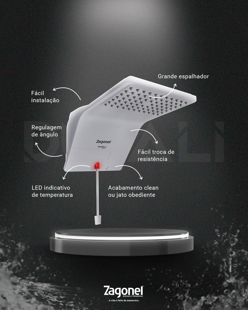 DUCHA ZAGONEL DUCALI ELETRONICA 4400W 220V BRANCO