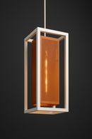 PENDENTE TRELA 350MM BRANCO C/COBRE