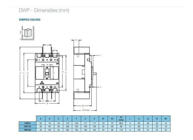 DISJUNTOR WEG CX MOLD TRIP DWP250 150A