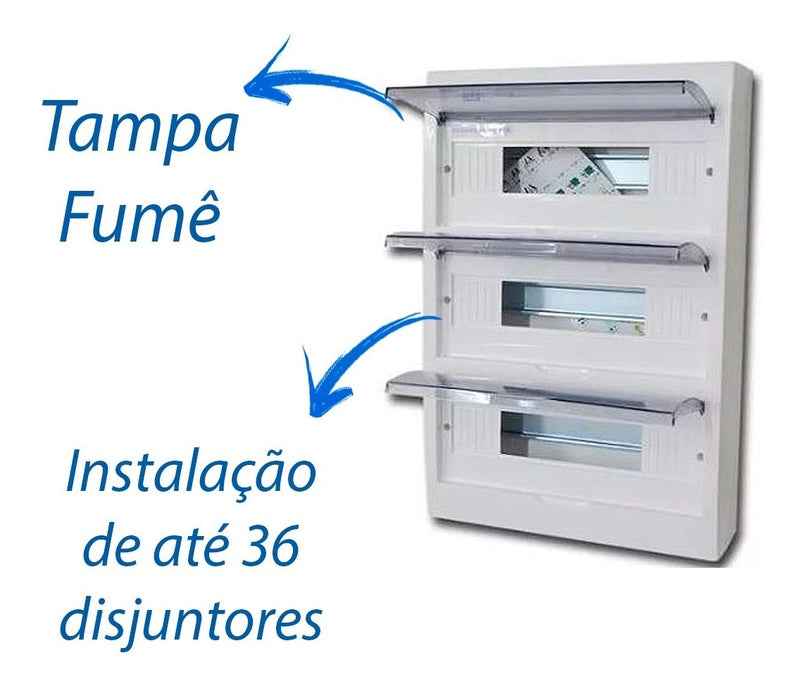 WEG QUADRO DISTR. SOBREPOR 36 ELEM DIN 450X450X85 CINZA