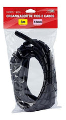 ORGANIZADOR DE CABOS ESPIRAL PT 12MM 3 MT