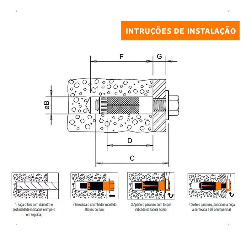 CHUMBADOR C/ BUCHA 1/4X50MM