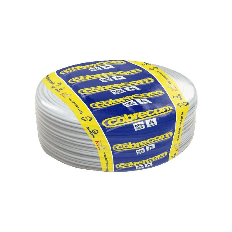 Cabo Flexível Flexicom 750V 6,00mm² BRANCO - Rolo 100m - Cobrecom