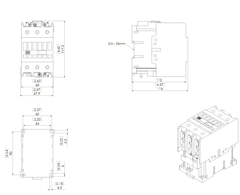 CONTATOR WEG CWM 65.22 220V 60HZ