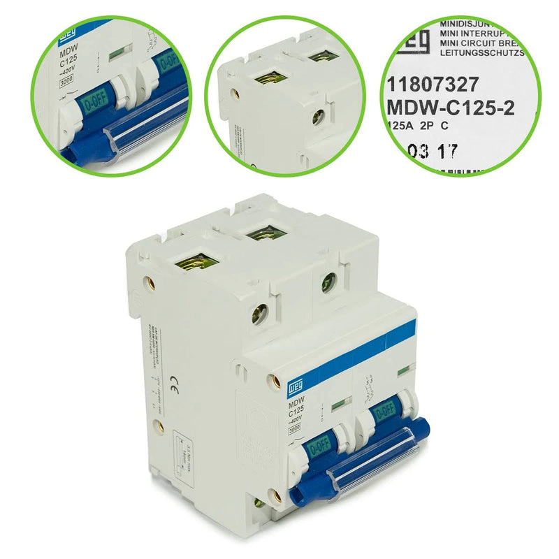 DISJUNTOR WEG MDWH-C 125A 2P 230/400VCA 10KA